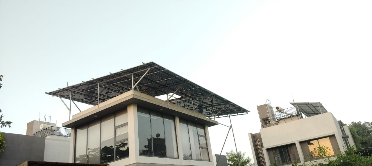 Rooftop solar installation on apartment building